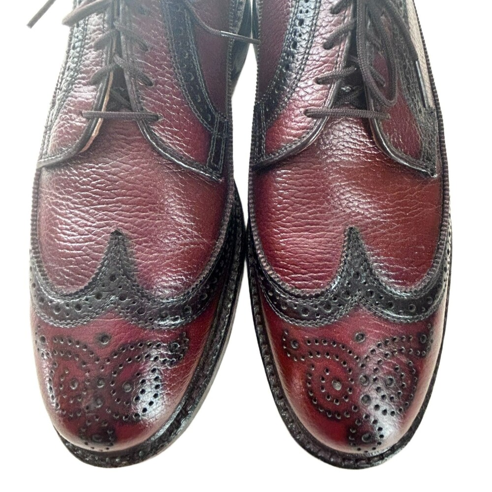 Vintage 1970s Dexter V-Cleat Longwing Dress Shoes Brown Size 9 B Made In USA - Picture 3 of 11